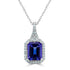 2.30 ct AAAA Emerald Cut Tanzanite Pendant with 0.21 cttw Diamond in 14K White Gold