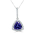 2.50 ct AAAA Trillion Tanzanite Pendant with 0.25 cttw Diamond in 18K WG