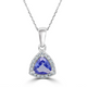 Trillion 6.25ct Pendant with Diamond Halo in 14K White Gold