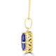 3.65 ct Oval Tanzanite Pendants with 0.22 cttw Diamond in 14K Yellow Gold