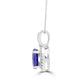 3.15 ct AAAA Round Tanzanite Pendant with 0.16 cttw Diamond in 14K WG