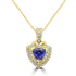 1.77ct Trillion Tanzanite Pendants with 0.47 cttw Diamond in 14K Yellow Gold