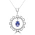 1.35 ct Oval Tanzanite Pendants with 0.5 cttw Diamond in 14K White Gold