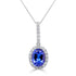 1.85 ct Oval Tanzanite Pendants with 0.28 cttw Diamond in 14K White Gold