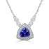 1.5 ct Trillion Tanzanite Necklaces with 0.42 cttw Diamond in 14K White Gold
