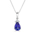 2.09 ct Pear Tanzanite Pendants with 0.06 cttw Diamond in 14K White Gold