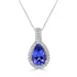 1.47 ct AAAA Pear Tanzanite Pendant with 0.15 cttw Diamond in 14K WG