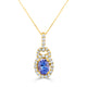 1.11 ct Oval Tanzanite Pendants with 0.42 cttw Diamond in 14K Yellow Gold