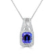 2.62 ct Emerald Cut Tanzanite Pendants with 0.47 cttw Diamond in 14K White Gold