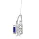 2.62 ct Emerald Cut Tanzanite Pendants with 0.47 cttw Diamond in 14K White Gold