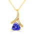 1.92 ct Trillion Tanzanite Pendants with 0.13 cttw Diamond in 14K Yellow Gold