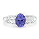 1.97ct AAAA Oval Tanzanite Ring with 0.32 cttw Diamond in 14K White Gold