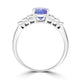 1.97ct AAAA Oval Tanzanite Ring with 0.32 cttw Diamond in 14K White Gold