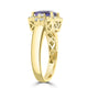 2.29ct AAAA Cushion Tanzanite Ring with 0.34 cttw Diamond in 14K Yellow Gold