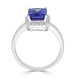 2.30 ct AAAA Emerald Cut Tanzanite Ring with 0.19 cttw Diamond in 14K White Gold