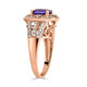 1.63 ct AAAA Round Tanzanite Ring with 0.41 cttw Diamond in 14K Rose Gold