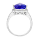 3.49 ct AAAA Trillion Tanzanite Ring with 0.42 cttw Diamond in 14K White Gold