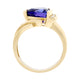 3.16 ct AAAA Trillion Tanzanite Ring with 0.12 cttw Diamond in 14K Yellow Gold