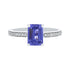 1.87 ct AAAA Emerald Cut Tanzanite Ring with 0.14 cttw Diamond in 14K White Gold