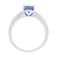 1.87 ct AAAA Emerald Cut Tanzanite Ring with 0.14 cttw Diamond in 14K White Gold