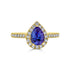 1.27 ct AAAA Pear Tanzanite Ring with 0.43 cttw Diamond in 14K Yellow Gold