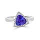 1.59 ct AAAA Trillion Tanzanite Ring with 0.12 cttw Diamond in 14K White Gold