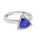 1.59 ct AAAA Trillion Tanzanite Ring with 0.12 cttw Diamond in 14K White Gold