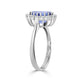 2.69 ct AAAA Oval Tanzanite Ring with 0.37 cttw Diamond in 18K White Gold