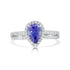 1.46 ct AAAA Pear Tanzanite Ring with 0.37 cttw Diamond in 14K White Gold