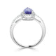 1.46 ct AAAA Pear Tanzanite Ring with 0.37 cttw Diamond in 14K White Gold