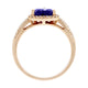1.07 ct AAAA Trillion Tanzanite Ring with 0.28 cttw Diamond in 14K Rose Gold