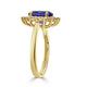 2.05 ct AAAA Oval Tanzanite Ring with 0.52 cttw Diamond in 14K Yellow Gold