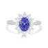 1.39 ct AAAA Oval Tanzanite Ring with 0.64 cttw Diamond in 14K White Gold