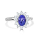 1.39 ct AAAA Oval Tanzanite Ring with 0.64 cttw Diamond in 14K White Gold