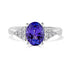 2.02 ct AAAA Oval Tanzanite Ring with 0.22 cttw Diamond in 14K White Gold