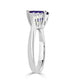 2.02 ct AAAA Oval Tanzanite Ring with 0.22 cttw Diamond in 14K White Gold