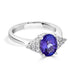 2.02 ct AAAA Oval Tanzanite Ring with 0.22 cttw Diamond in 14K White Gold