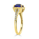 2.08 ct AAAA Cushion Tanzanite Ring with 0.33 cttw Diamond in 14K Yellow Gold