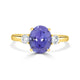 2.72 ct AAAA Oval Tanzanite Ring with 0.31 cttw Diamond in 14K YG