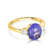 2.72 ct AAAA Oval Tanzanite Ring with 0.31 cttw Diamond in 14K YG