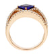 1.29 ct AAAA Cushion Tanzanite Ring with 0.75 cttw Diamond in 14K Rose Gold