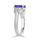 2.73 ct AAAA Cushion Tanzanite Ring with 0.42 cttw Diamond in 14K White Gold
