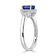 1.31 ct AAAA Oval Tanzanite Ring with 0.22 cttw Diamond in 14K White Gold