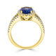 1.99 ct AAAA Oval Tanzanite Ring with 0.52 cttw Diamond in 14K YG