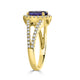 1.99 ct AAAA Oval Tanzanite Ring with 0.52 cttw Diamond in 14K YG