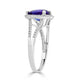 2.24 ct AAAA Heart Tanzanite Ring with 0.2 cttw Diamond in 14K White Gold