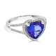 2.24 ct AAAA Heart Tanzanite Ring with 0.2 cttw Diamond in 14K White Gold