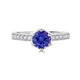 1.26 ct AAAA Round Tanzanite Ring with 0.67 cttw Diamond in 14K White Gold