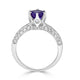 1.26 ct AAAA Round Tanzanite Ring with 0.67 cttw Diamond in 14K White Gold