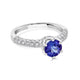 1.26 ct AAAA Round Tanzanite Ring with 0.67 cttw Diamond in 14K White Gold